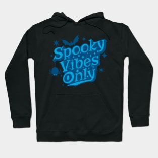 Spooky Vibes Cute Blue Retro Halloween Hoodie